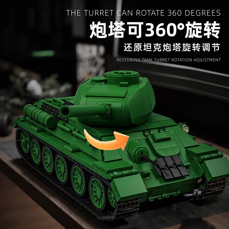 T34-85 Tank Model Kit 1263PCS  - đánh giá và giá Model Kit Quick