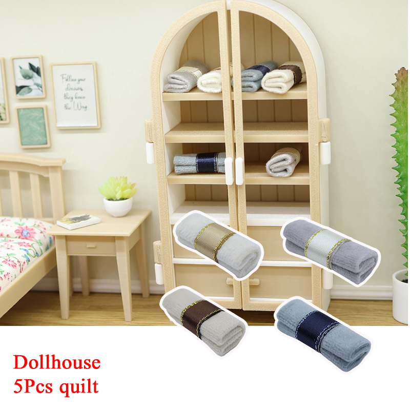 5Pcs 1/12 Dollhouse Mini Quilt - đánh giá và giá Model Kit House